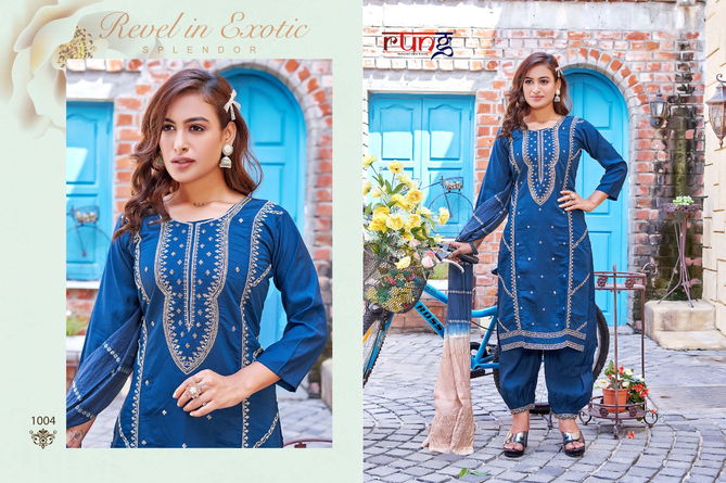 Afgani By Rung Embroidery Kurti With Bottom Dupatta Wholesale Market In Surat With Price